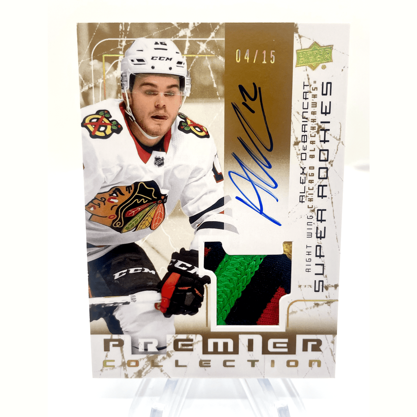 Alex Debrincat 2017-18 Premier Retro Super Rookie Patch Auto Gold /15