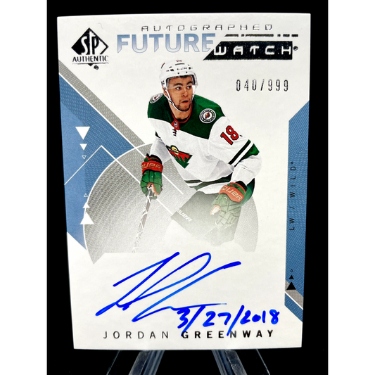 Jordan Greenway 2018-19 SP Authentic Future Watch Rookie Auto Inscribed /50 /999