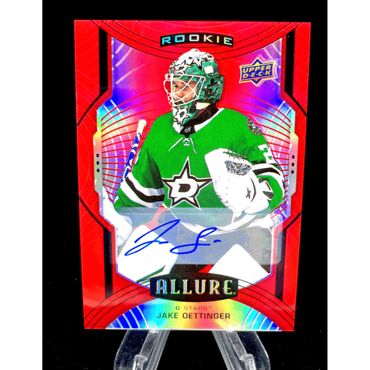 Jake Oettinger 2020-21 Upper Deck Allure Red Rainbow Rookie Auto