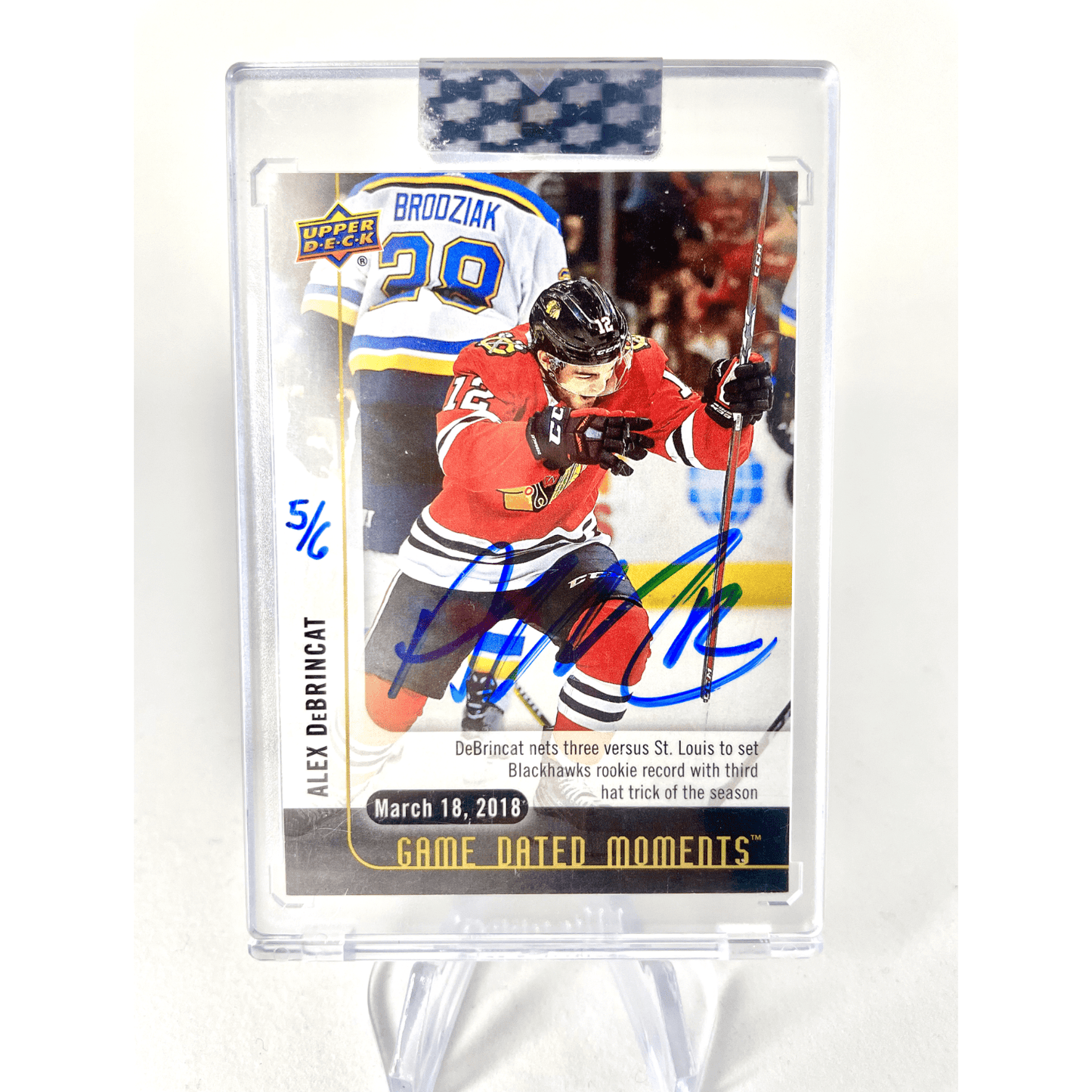 Alex Debrincat 2017-18 Upper Deck Buybacks Game Dated Moments Rookie Auto /6