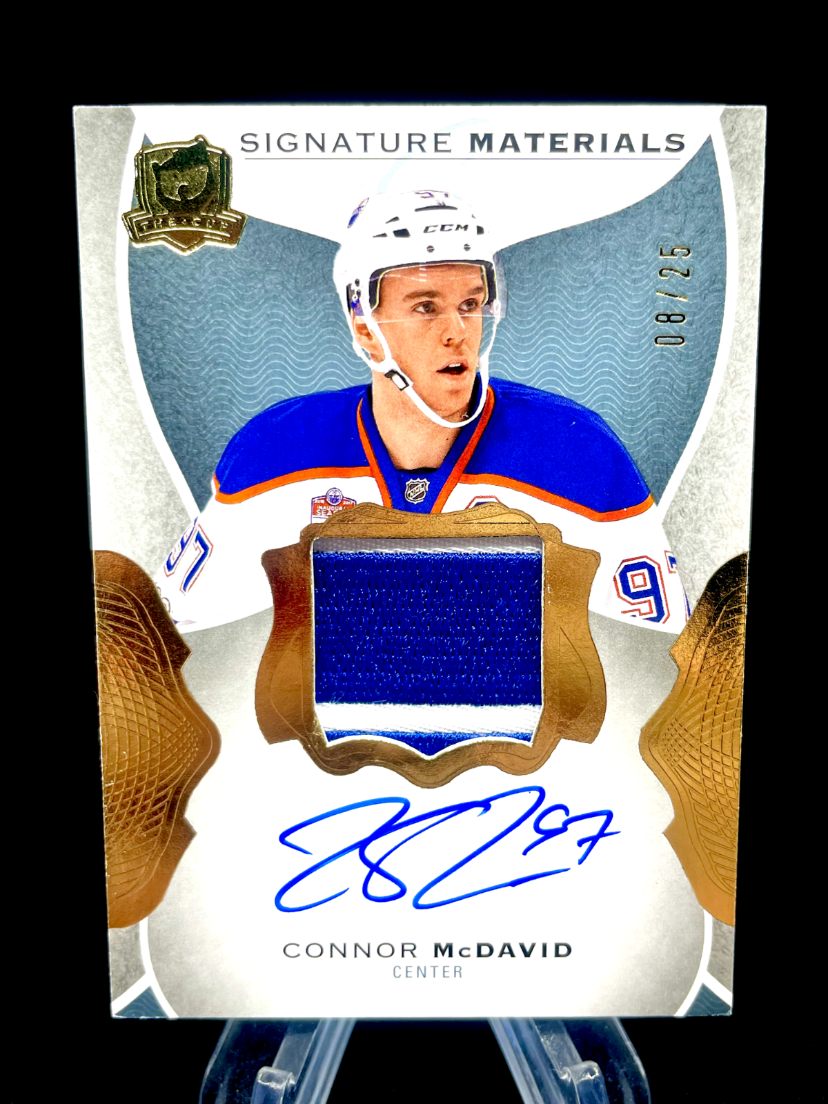 Connor McDavid 2016-17 UD The Cup Signature Materials Patch Auto /25 2nd YEAR