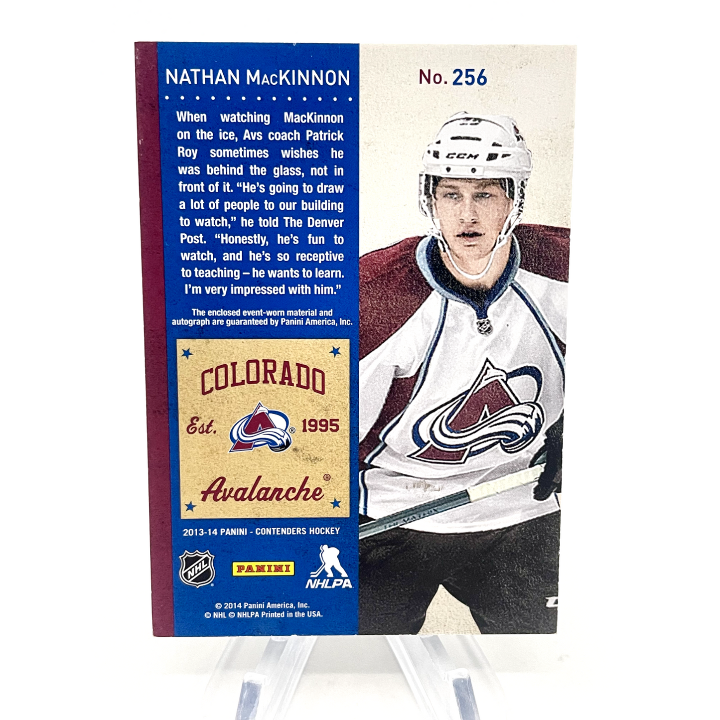 Nathan MacKinnon 2013-14 Panini Contenders Rookie Auto Patch /100