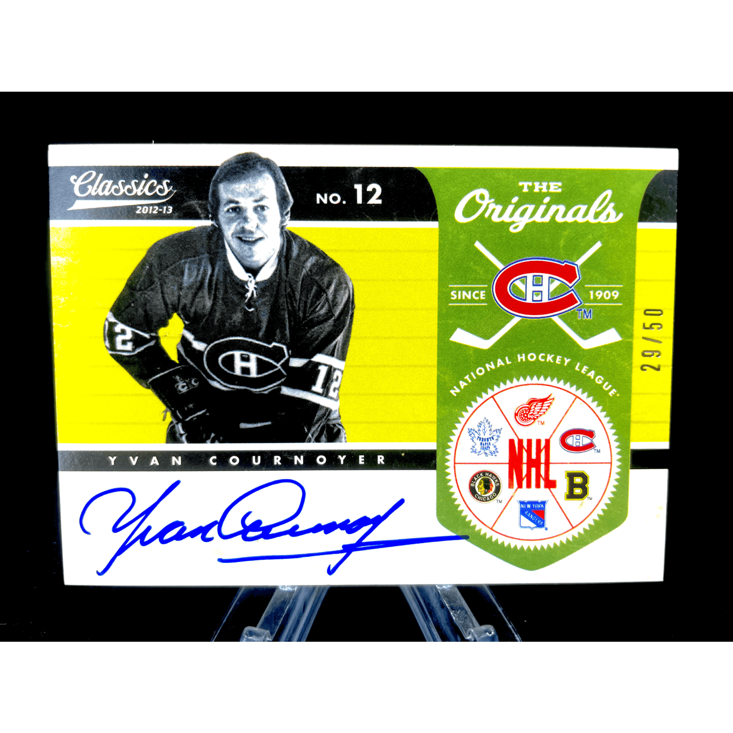 Yvan Cournoyer 2012-13 Panini Classics The Originals Hard Signed Auto 29/50