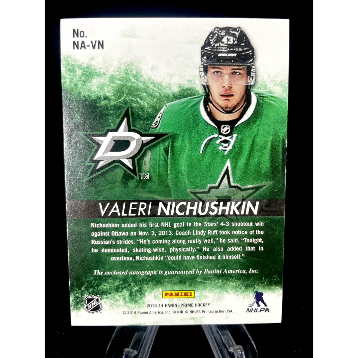 Valeri Nichushkin 2013-14 Panini Prime Namesakes 'K' Rookie Patch Auto 39/75