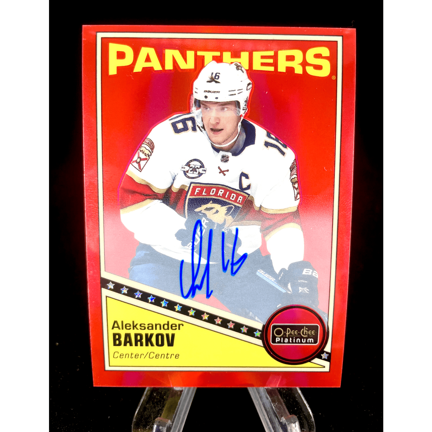 Aleksander Barkov 2019-20 Upper Deck O-Pee-Chee Platinum Red Rainbow Auto SP