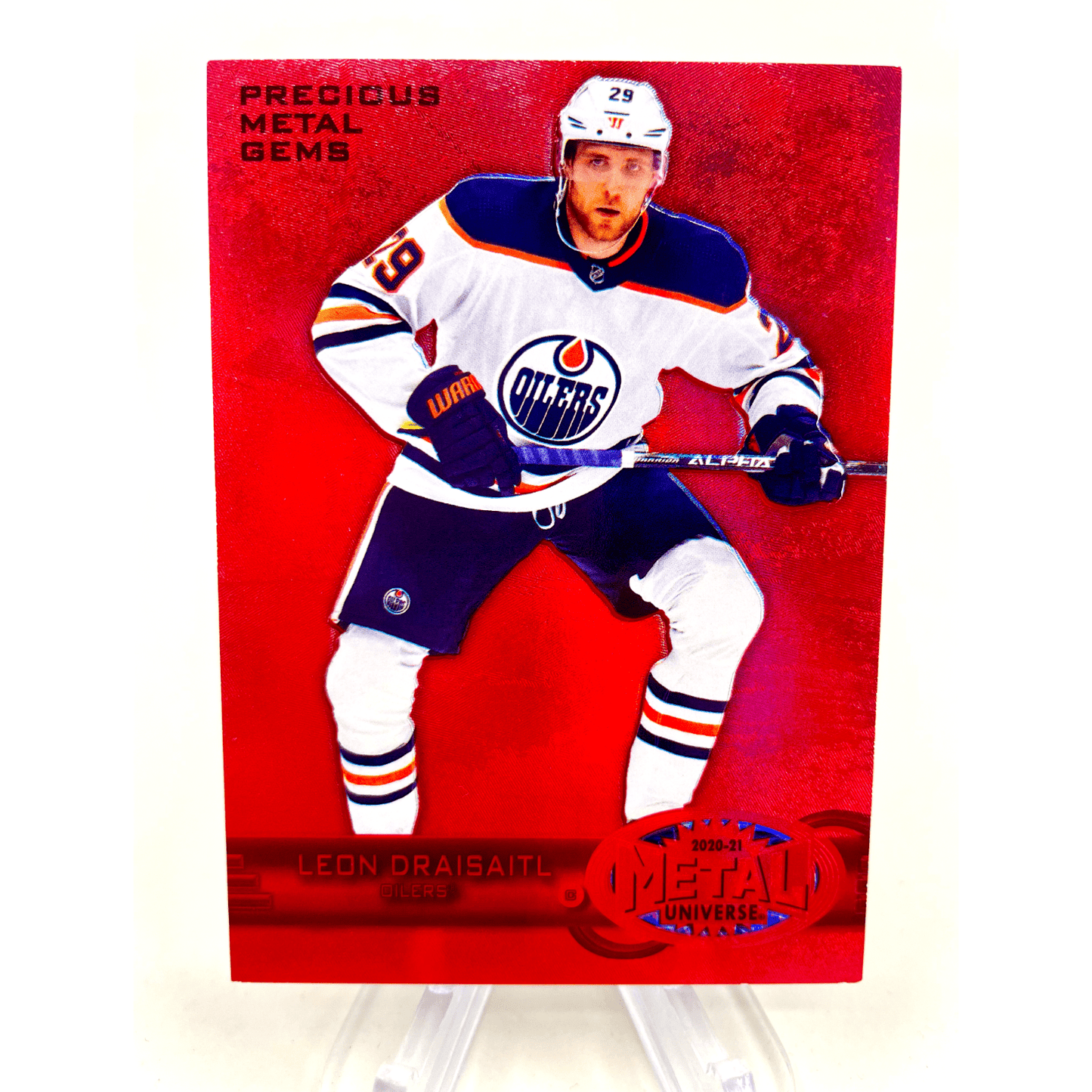 Leon Draisaitl 2020-21 Fleer Metal Universe Precious Metal Gems Retro Red /100