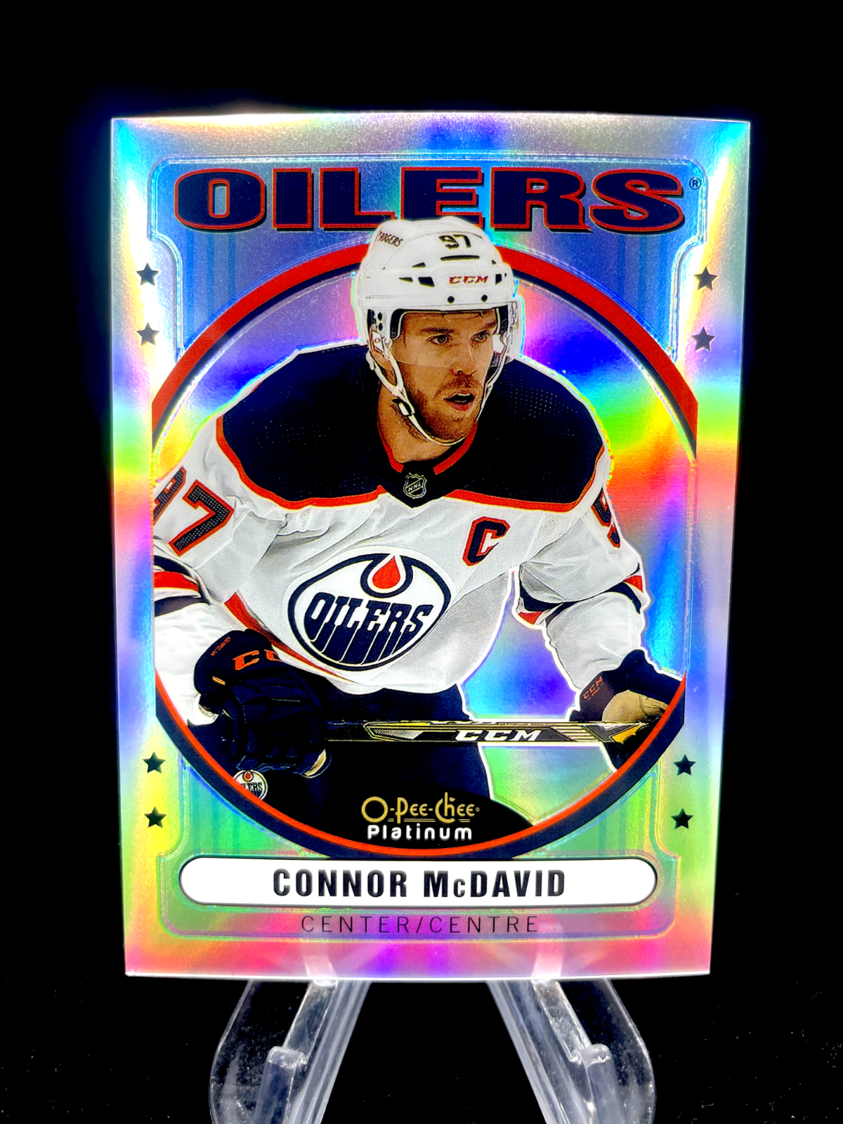 Connor McDavid 2021-22 Upper Deck O-Pee-Chee OPC Platinum Retro Rainbow R-1