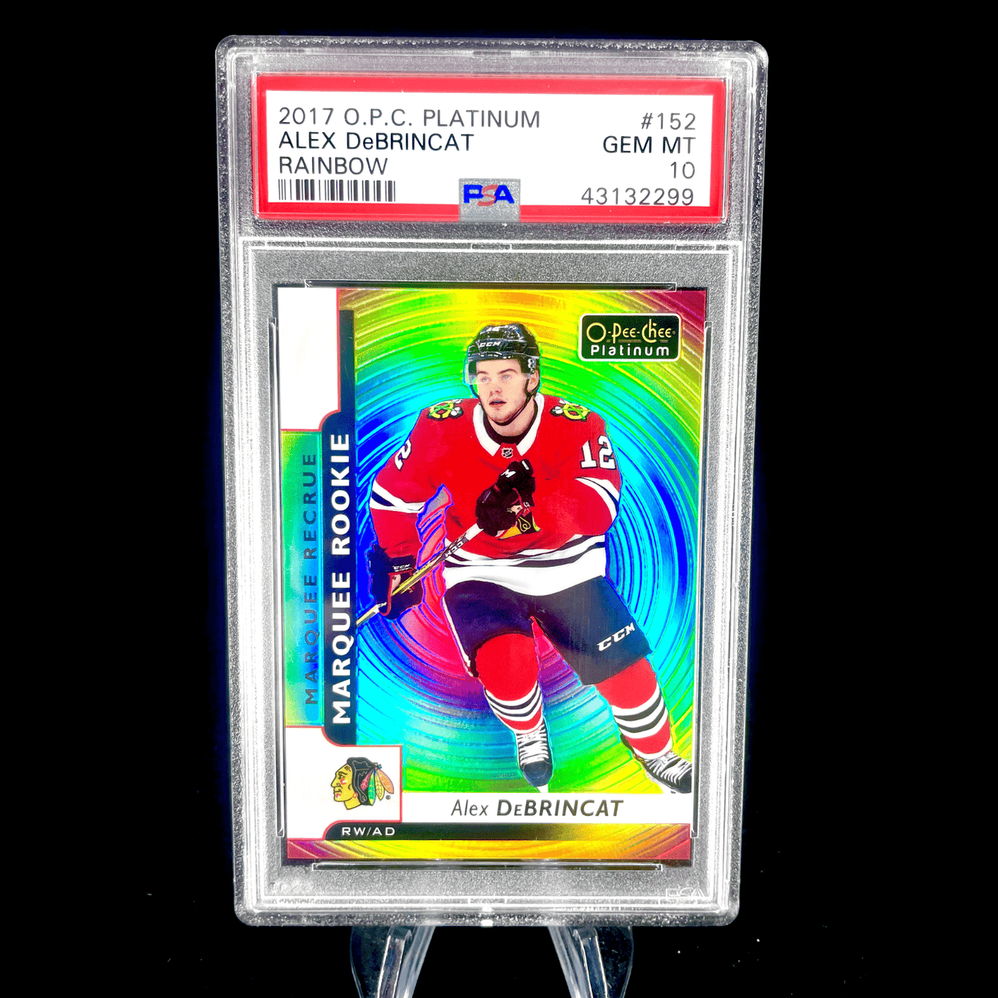 Alex Debrincat 2017-18 OPC O-Pee-Chee Platinum Rainbow Color Wheel Rookie PSA 10