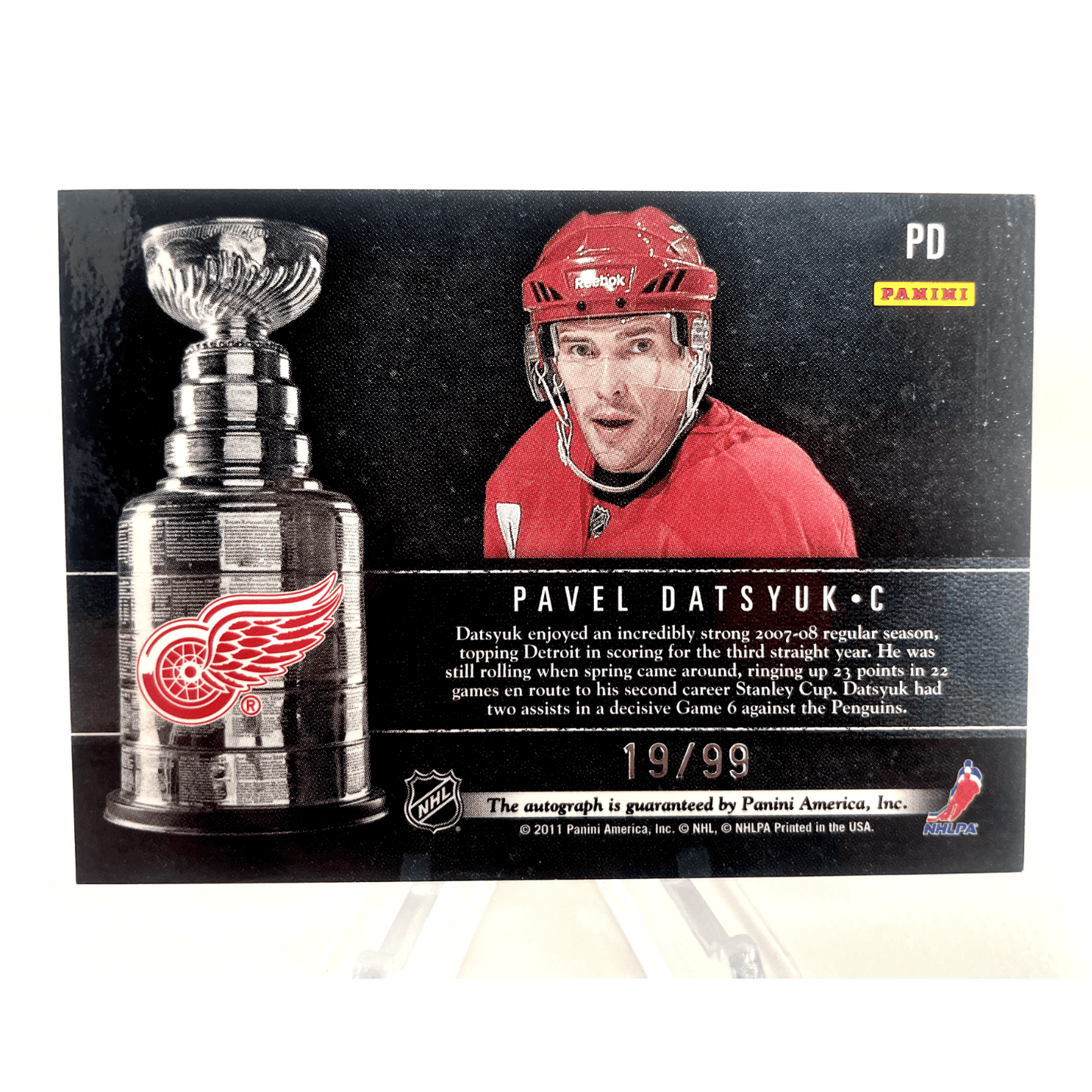 Pavel Datsyuk 2011-12 Panini Limited Stanley Cup Winners Hard Signed Auto 19/99